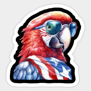 American Patriotic Parrot | 4th of July | Independence Day | Memorial Day Sticker